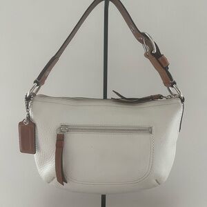 Coach Soho White and Brown Leather Shoulder Bag